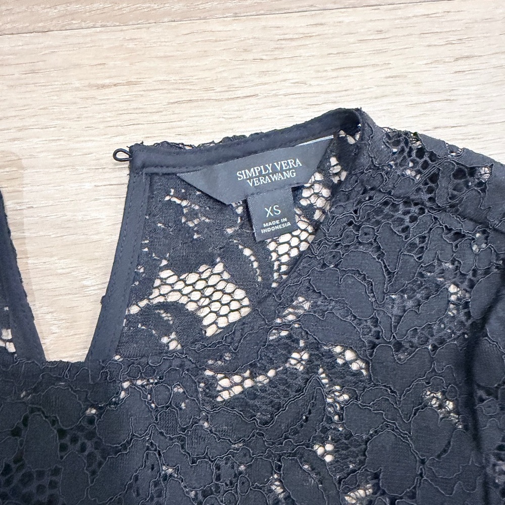 Simply Vera Vera Wang Black Lace Long Sleeve Dress - Picture 2 of 4